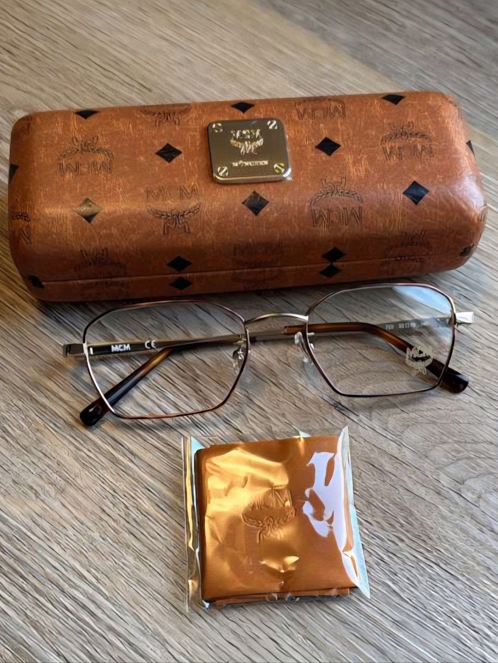 MCM MCM2130A Gold and Brown Eyeglasses For Mens